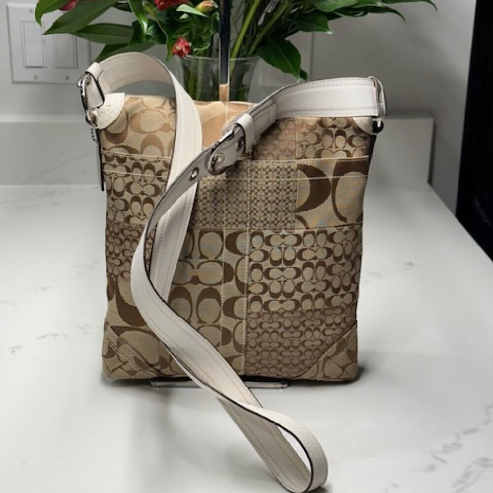 Coach Signature Jacquard Patchwork with Leather & Snake Trim - Picture 5 of 15